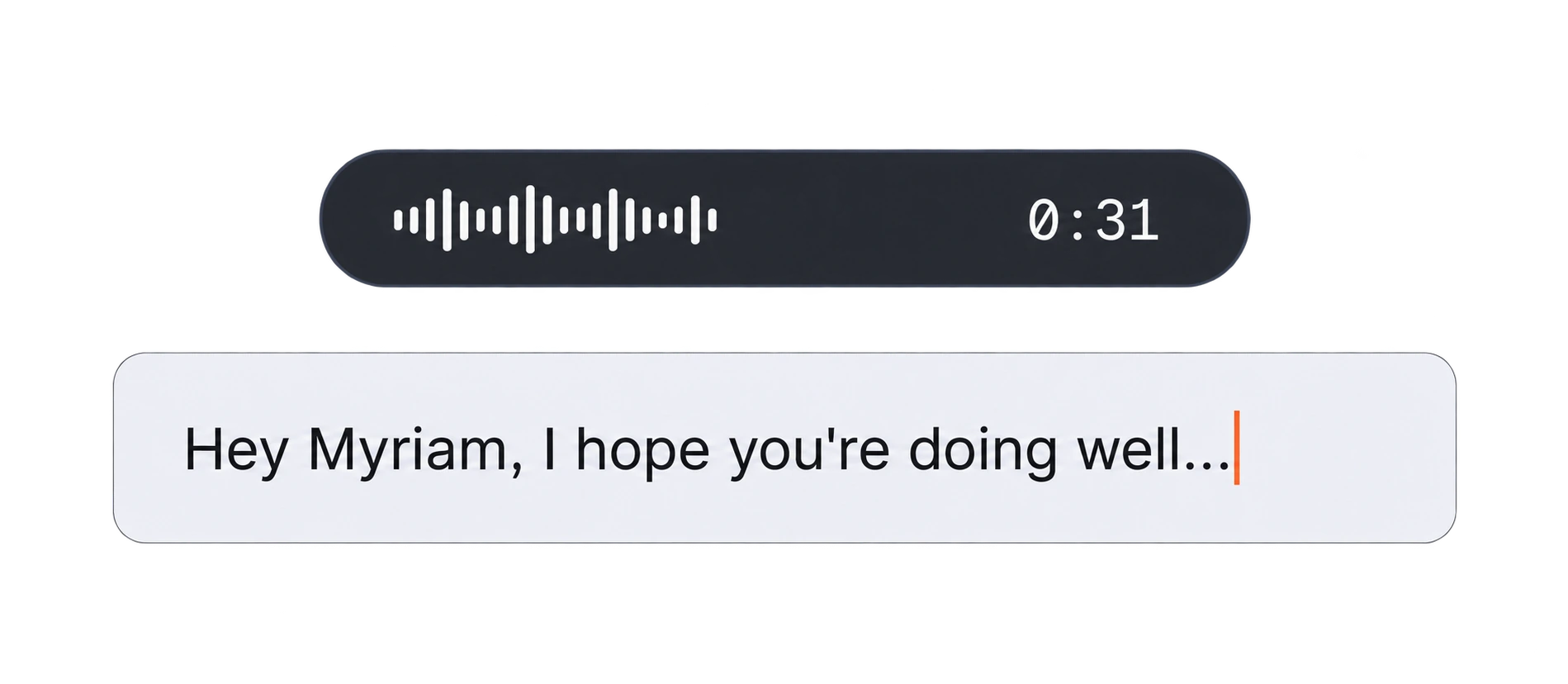 Heynds voice dictation and text output